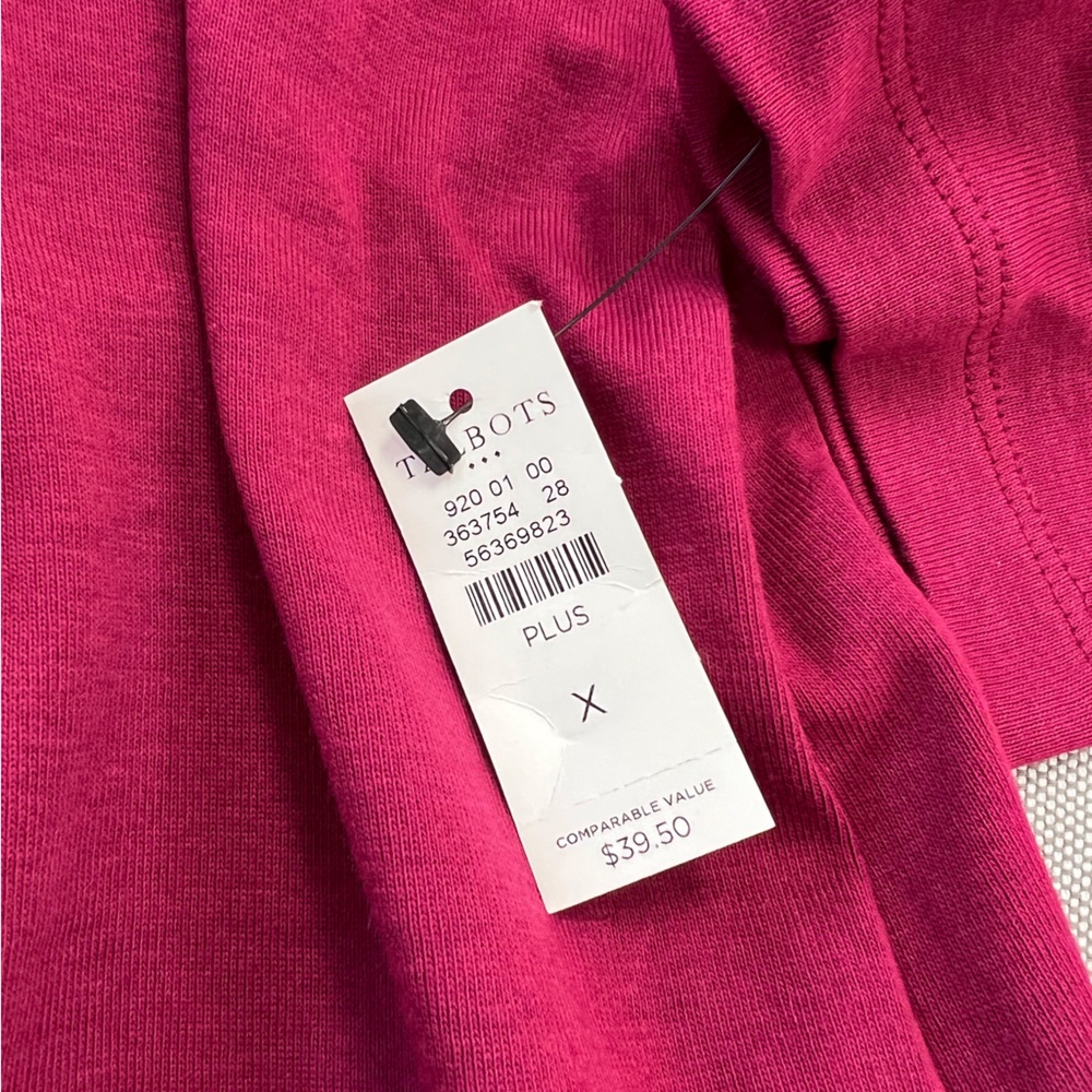 TALBOTS Cotton Long Sleeve Tee/ Beet Red - Picture 4 of 4